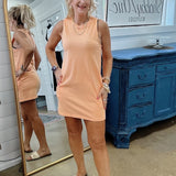 Sorrel Cotton T-Shirt Dress in Orange