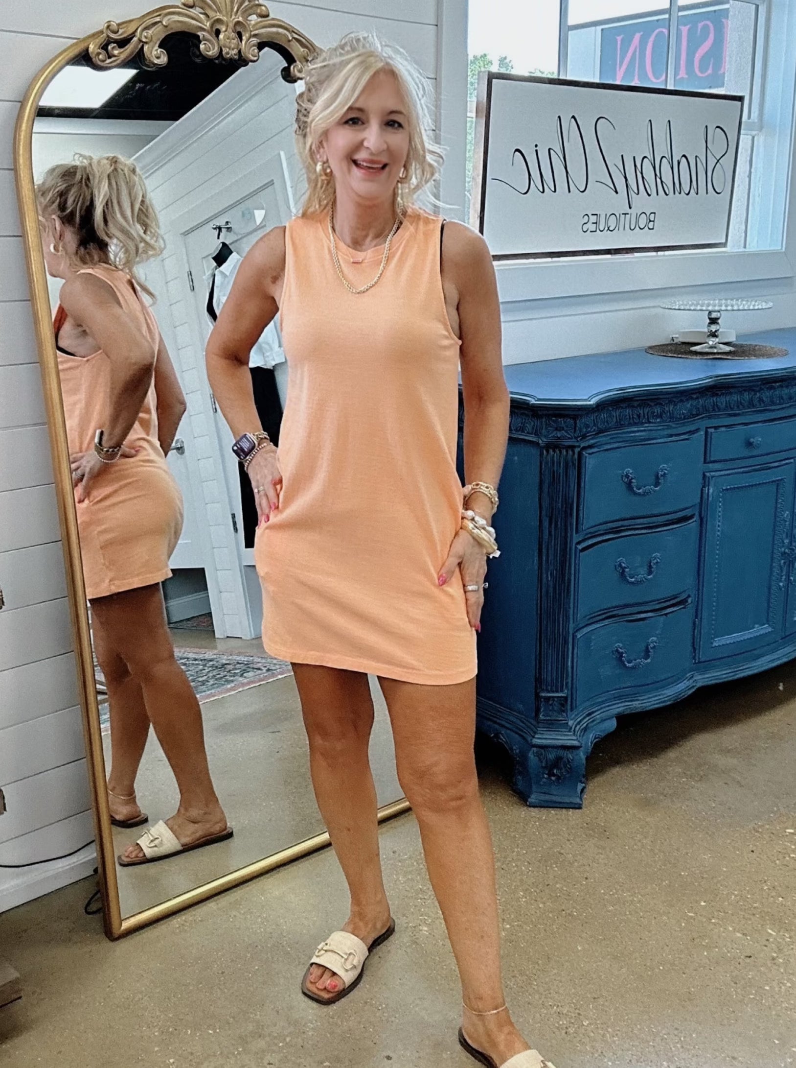 Sorrel Cotton T-Shirt Dress in Orange