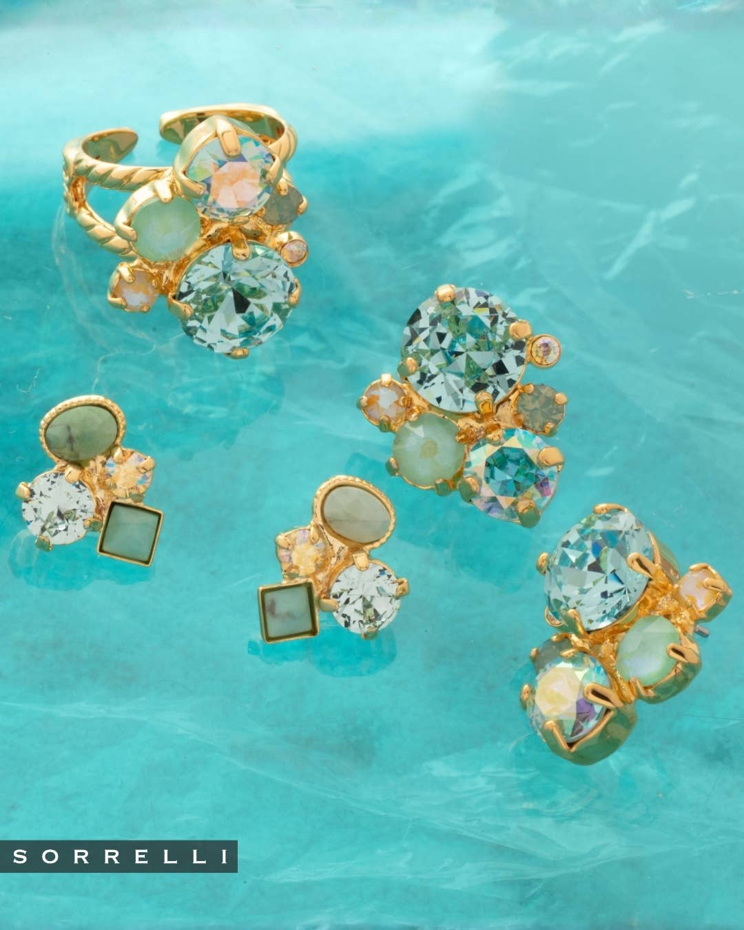 Sorrelli Crystal Assorted Rounds Stud Earrings