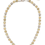 Sorrelli Lemon Zest Matilda tennis necklace with bright yellow round-cut crystals on a gold adjustable chain – Shabby 2 Chic Boutiques