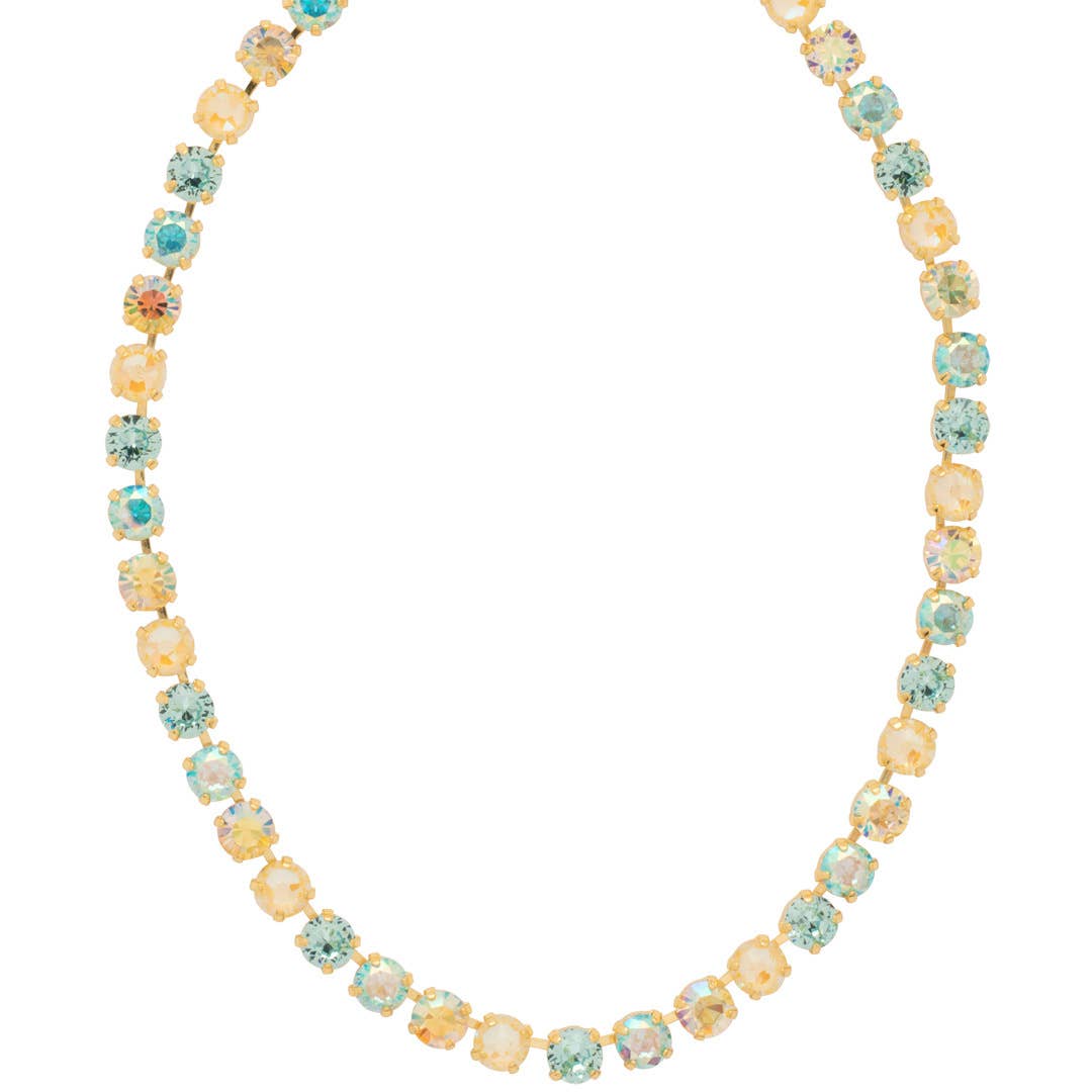 Sorrelli Matilda Tennis Necklace in Pastel Topaz & Aquamarine