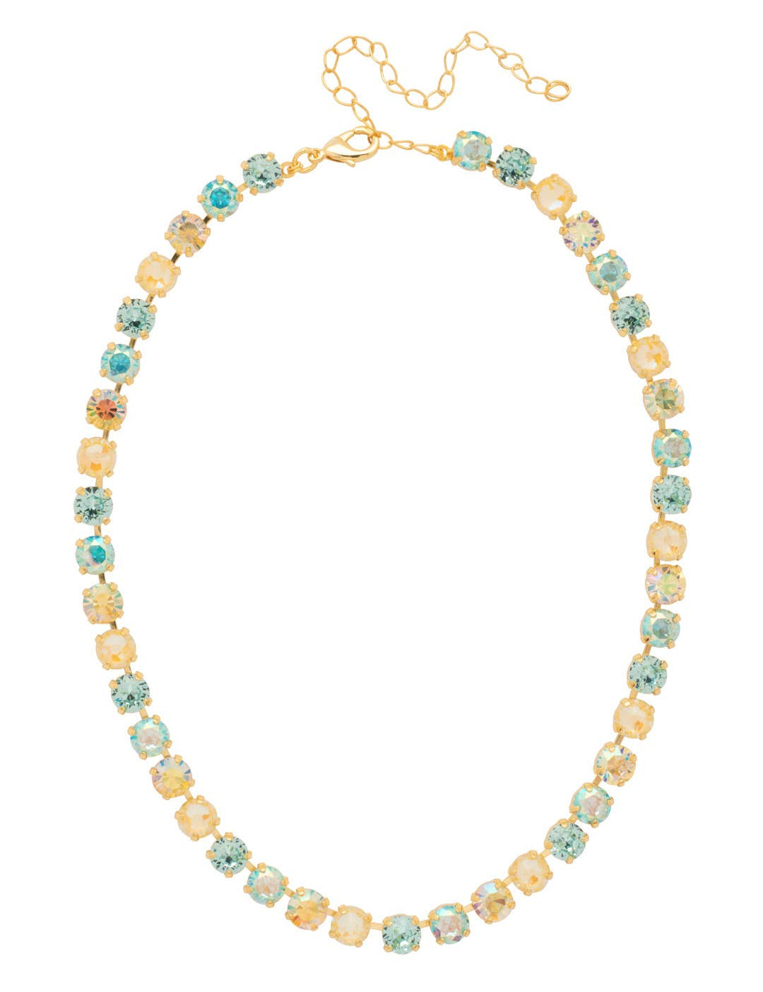 Sorrelli Matilda Tennis Necklace in Pastel Topaz & Aquamarine