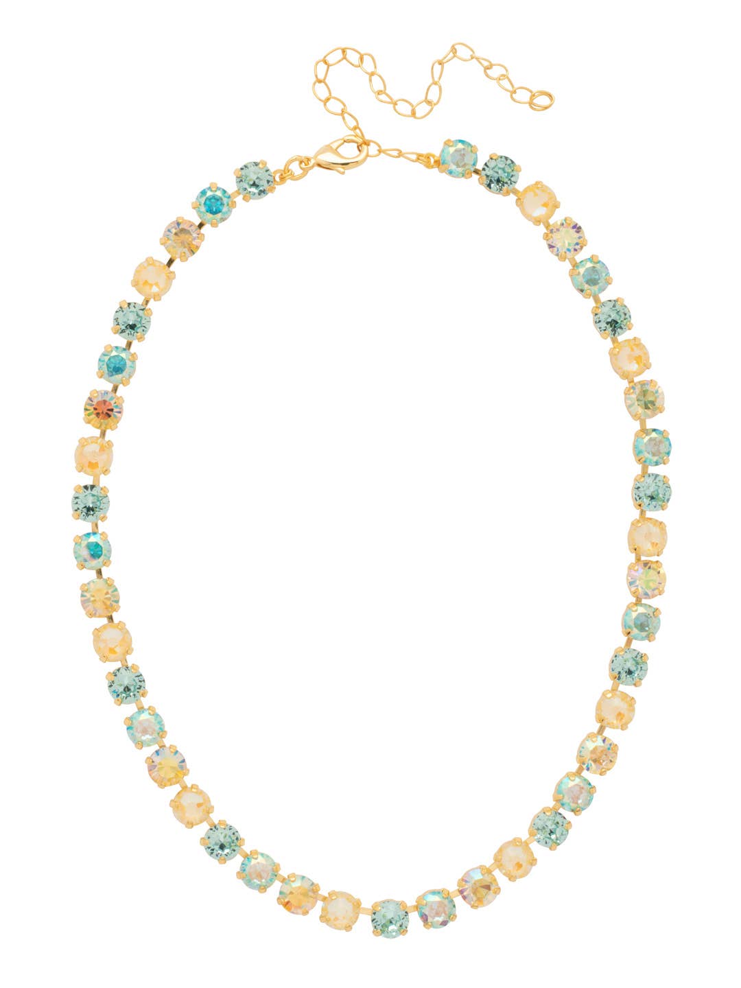Sorrelli Matilda Tennis Necklace in Pastel Topaz & Aquamarine