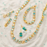Sorrelli Matilda Tennis Necklace in Pastel Topaz & Aquamarine
