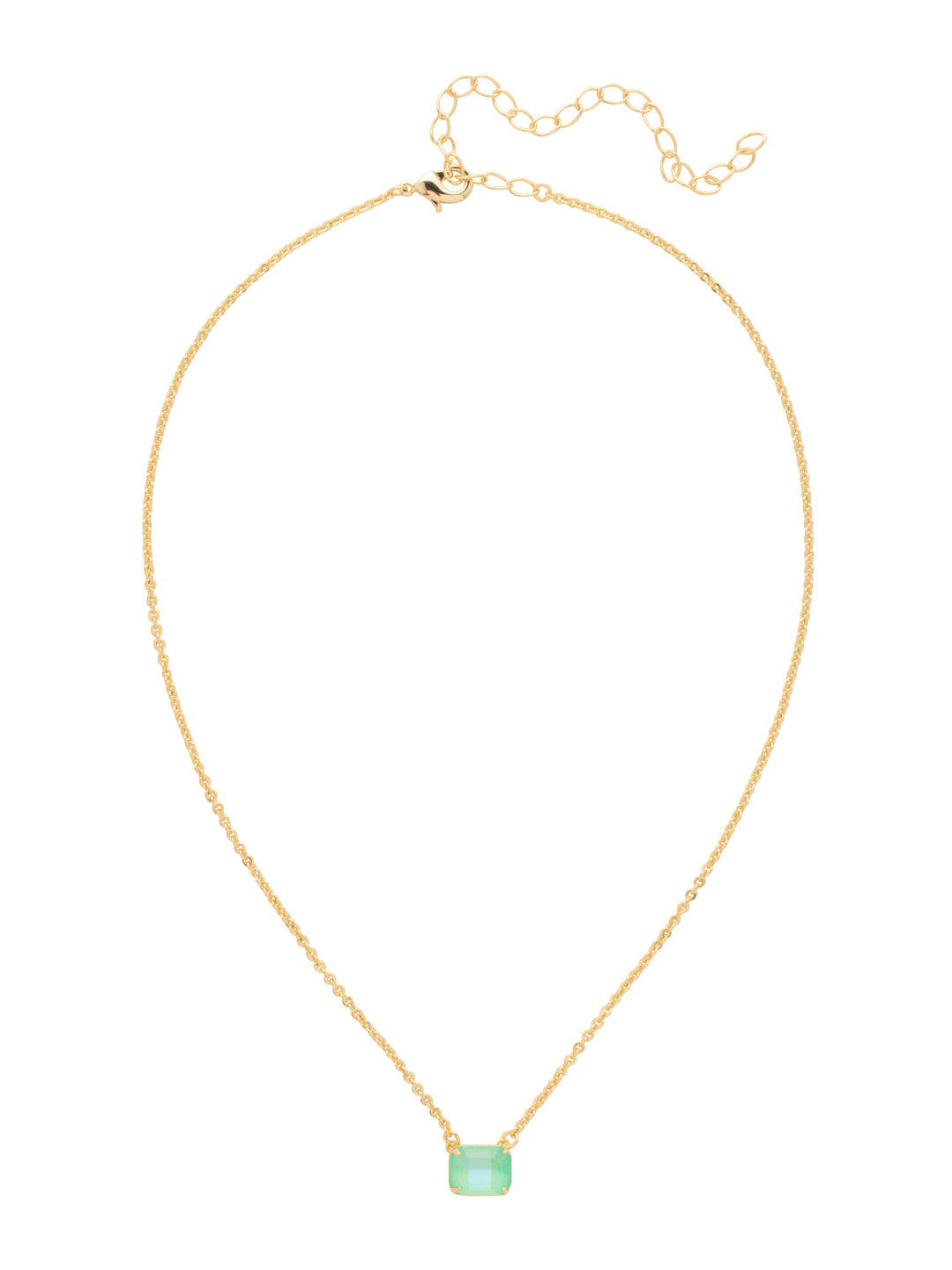 Sorrelli Mint Delite Octavia single crystal pendant necklace with a horizontal mint-green emerald-cut stone – Shabby 2 Chic Boutiques