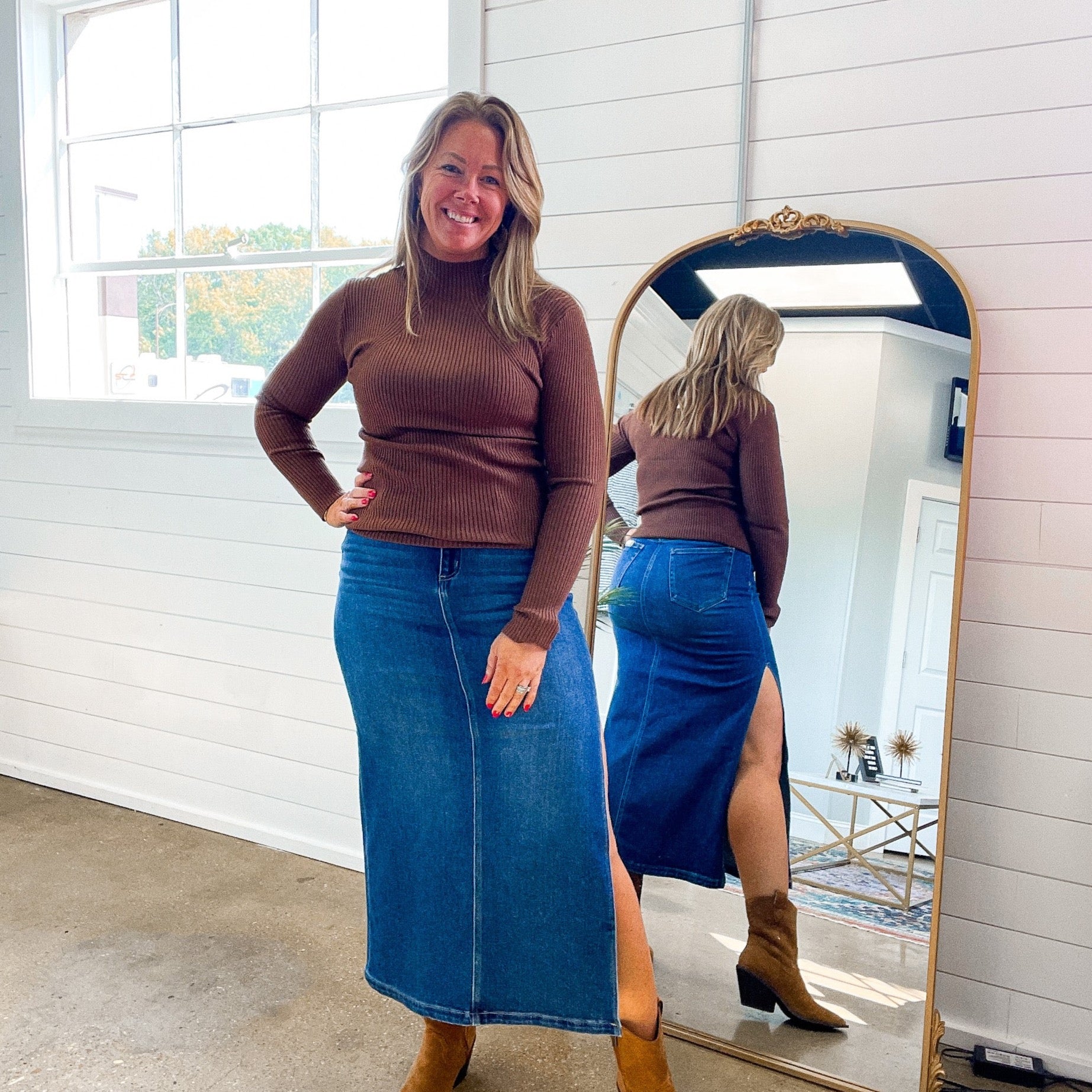 Souza Denim Midi Skirt