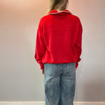 Sport Luxe Scuba Quarter Zip Pullover in Red