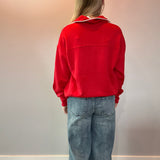 Sport Luxe Scuba Quarter Zip Pullover in Red