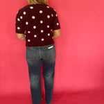 Spot On Polka Dot Sweater in Burgundy