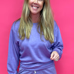 Spring Time Leisurewear Crew Neck Sweatshirt in Purple - Shabby 2 Chic Boutiques