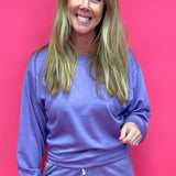 Spring Time Leisurewear Crew Neck Sweatshirt in Purple - Shabby 2 Chic Boutiques