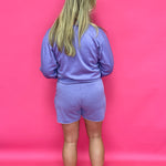 Spring Time Leisurewear Crew Neck Sweatshirt in Purple - Shabby 2 Chic Boutiques