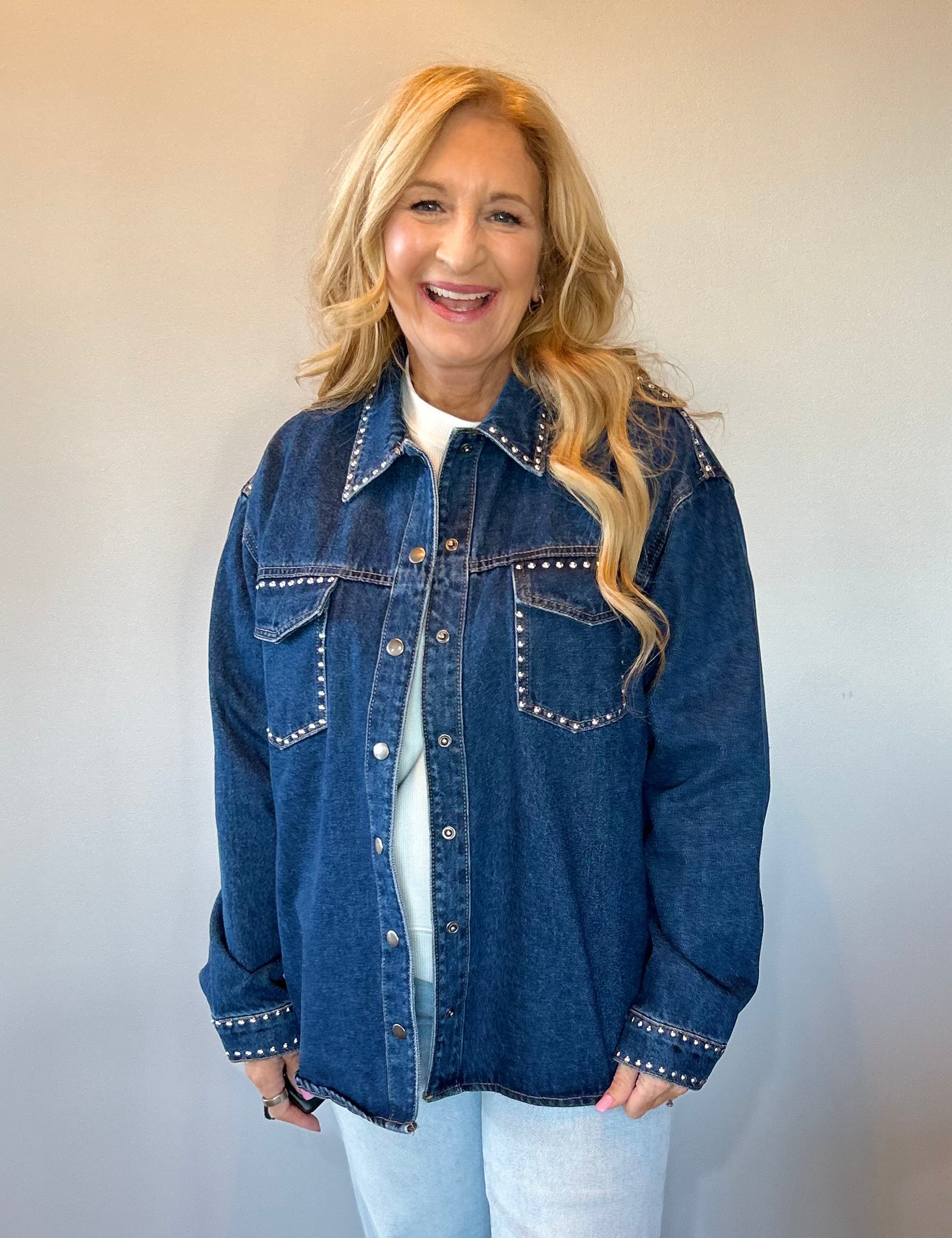 Star Status Studded Denim Jacket