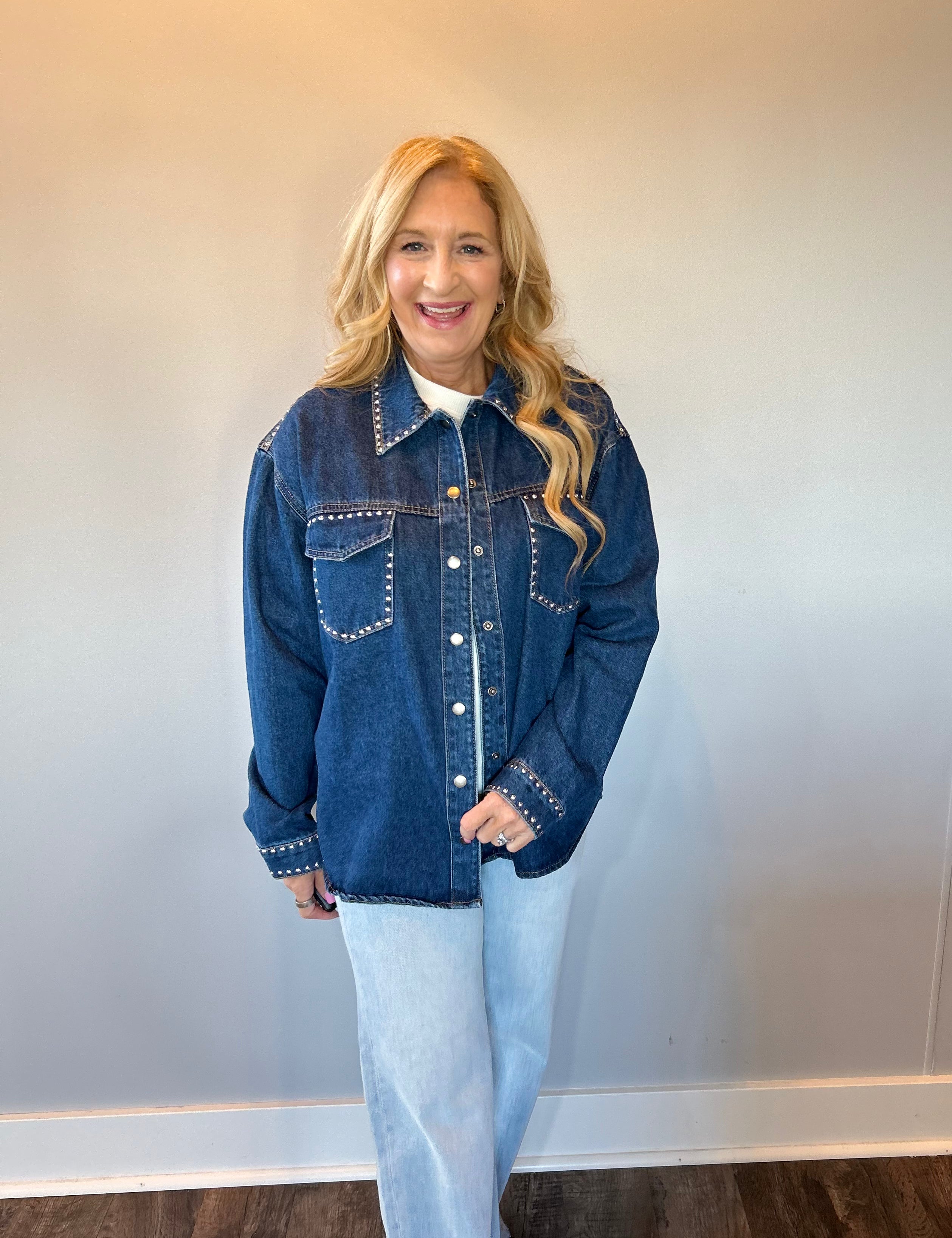 Star Status Studded Denim Jacket