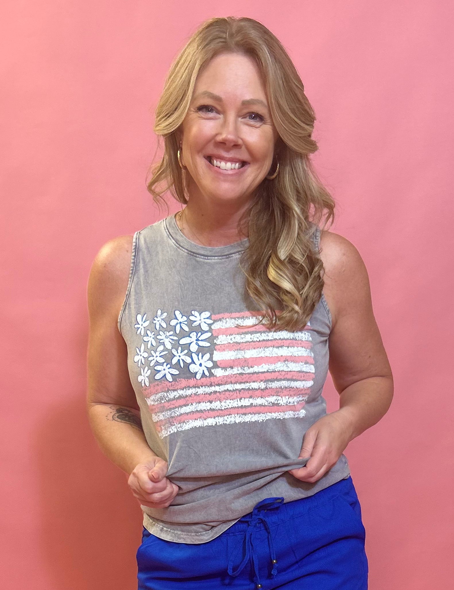 Stars & Stripes Forever Mineral Wash Graphic Tank