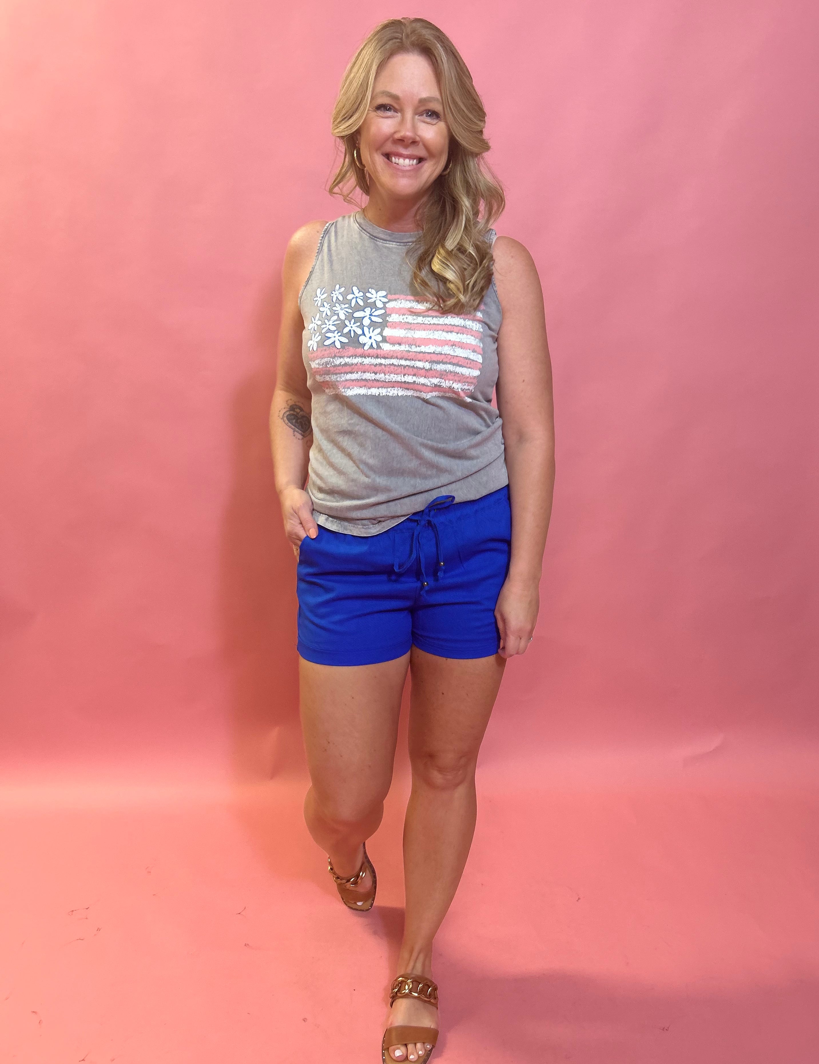 Stars & Stripes Forever Mineral Wash Graphic Tank