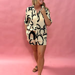 Stay With Me Printed Short Sleeve Top and Shorts