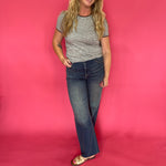 Stitch Detail Striped Baby Tee