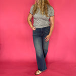 Stitch Detail Striped Baby Tee
