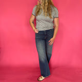 Stitch Detail Striped Baby Tee