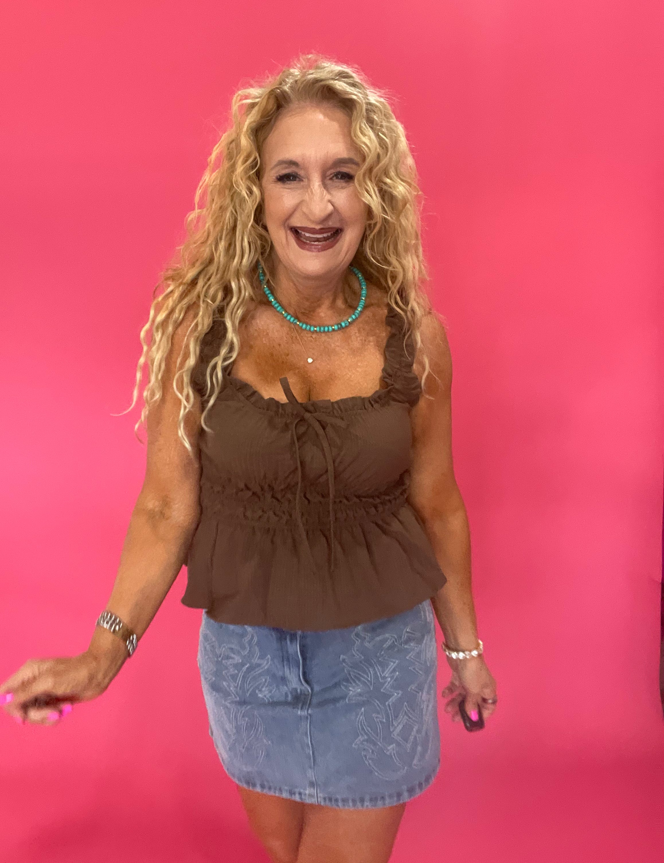 Stitched & Sassy Western Denim Mini Skirt