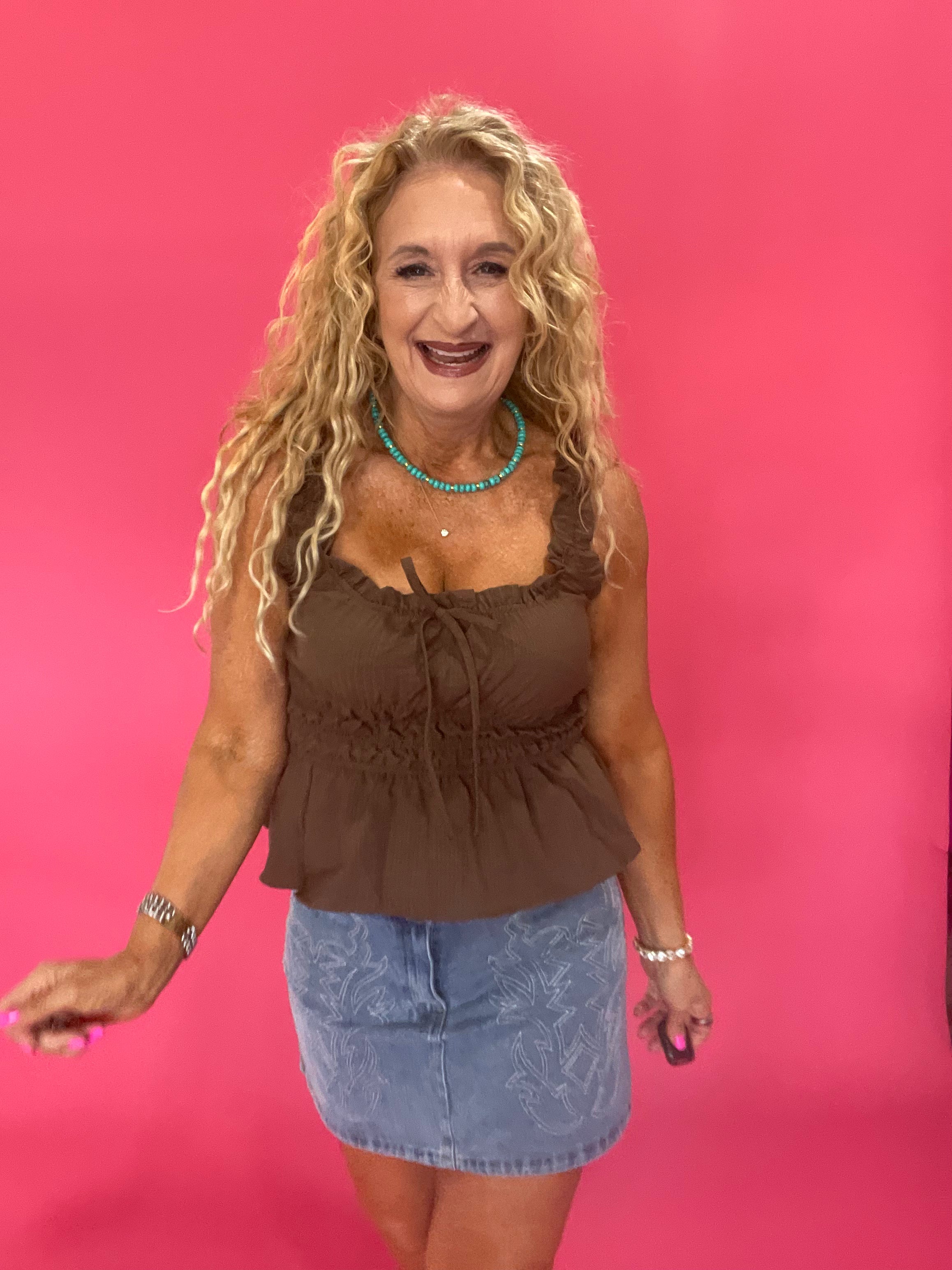 Stitched & Sassy Western Denim Mini Skirt