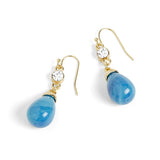 Stone Teardrop Bead Dangle Earrings - Ocean