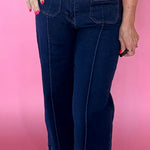 Straight-Up Wide-Leg Dark Denim