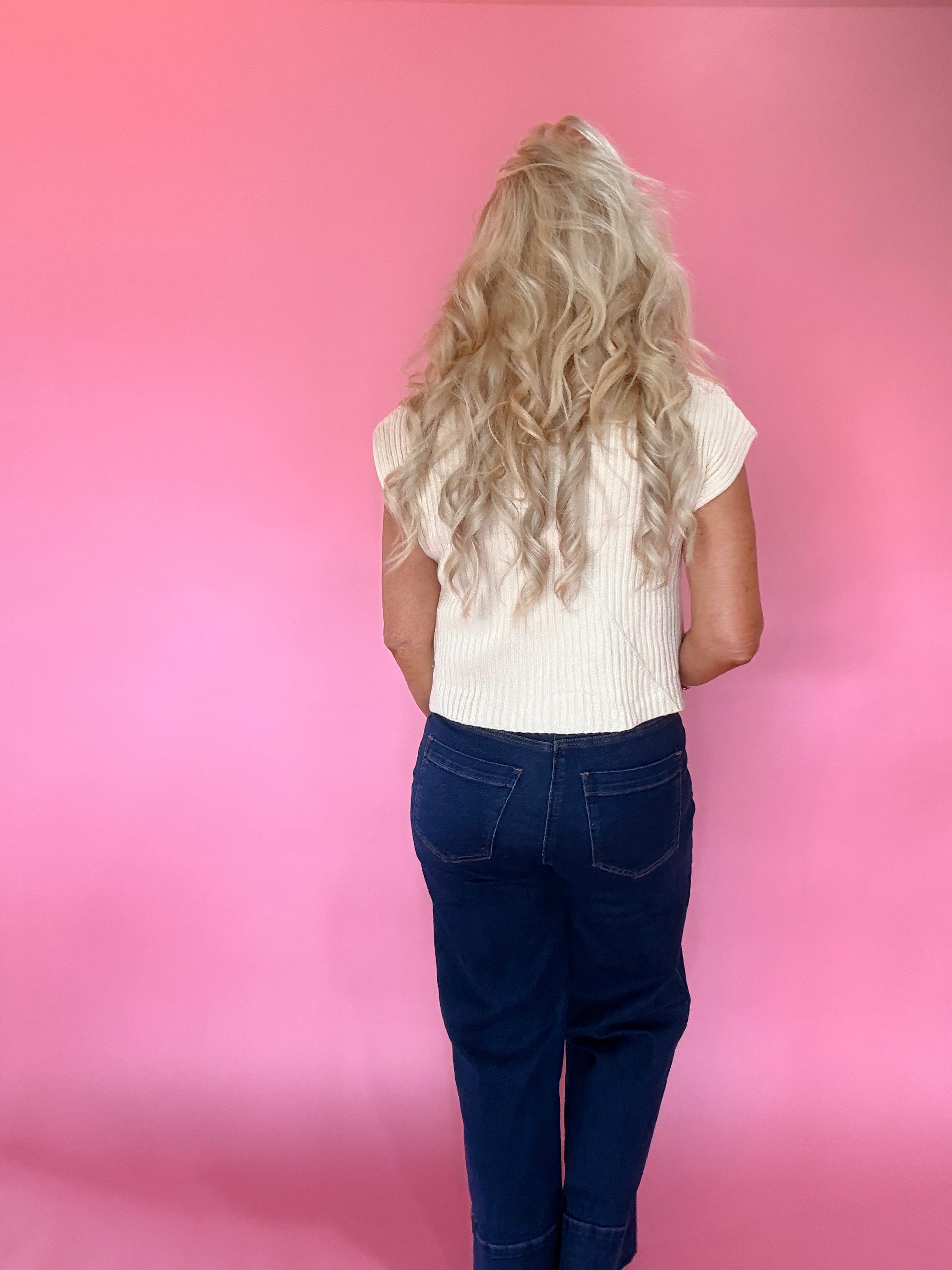 Ecru Essentials Mock Neck Top