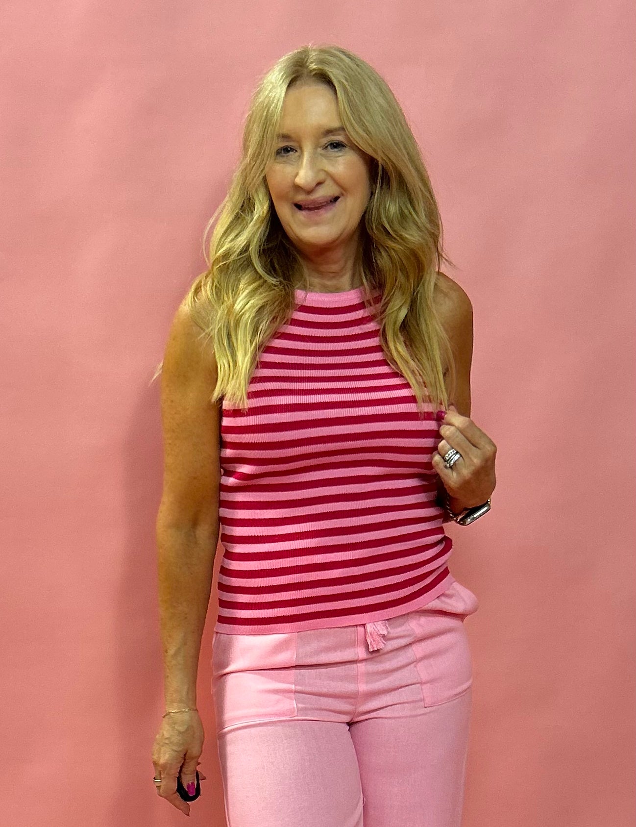 Stripe Allure: Lightweight Sweater Tank
