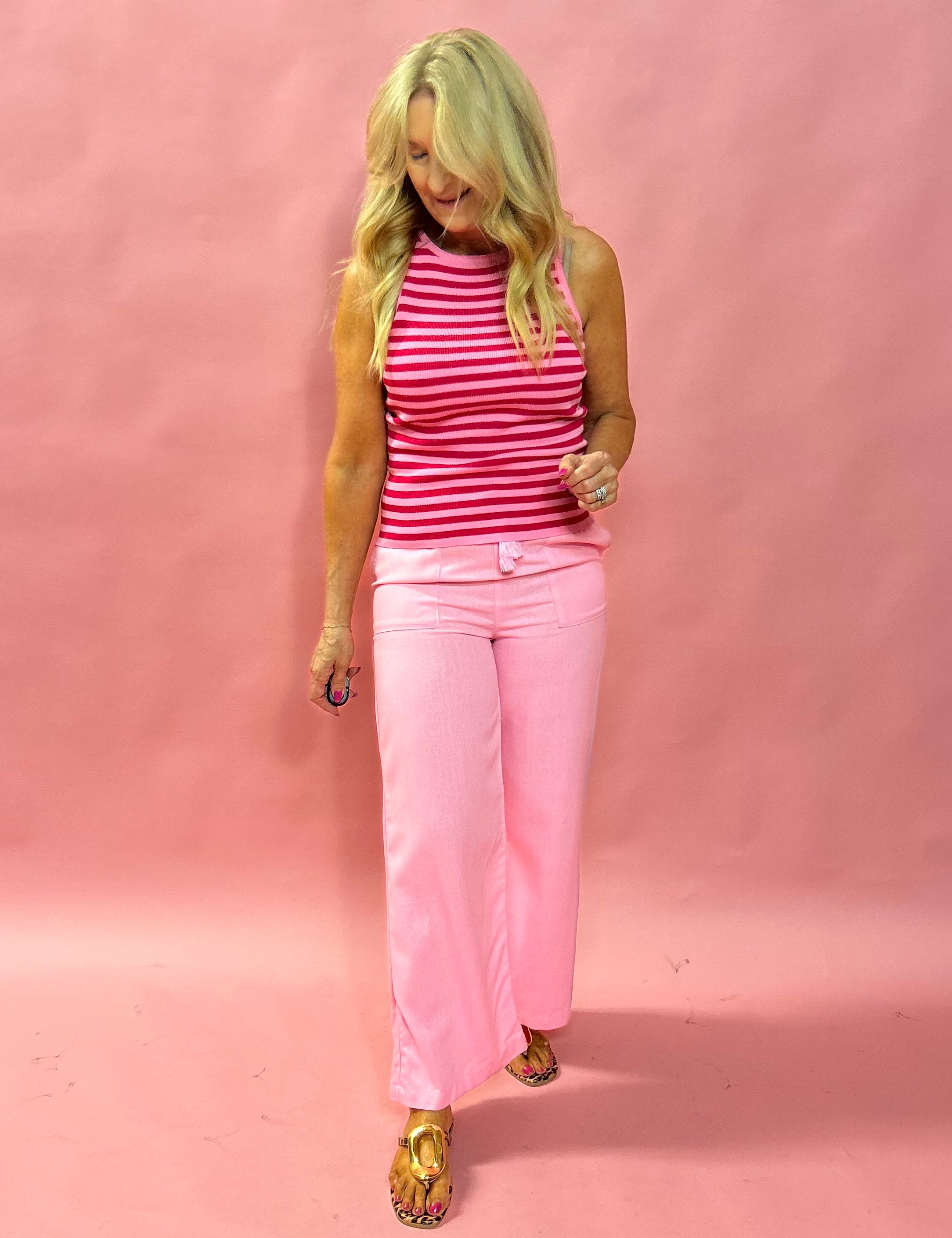 Stripe Allure: Lightweight Sweater Tank