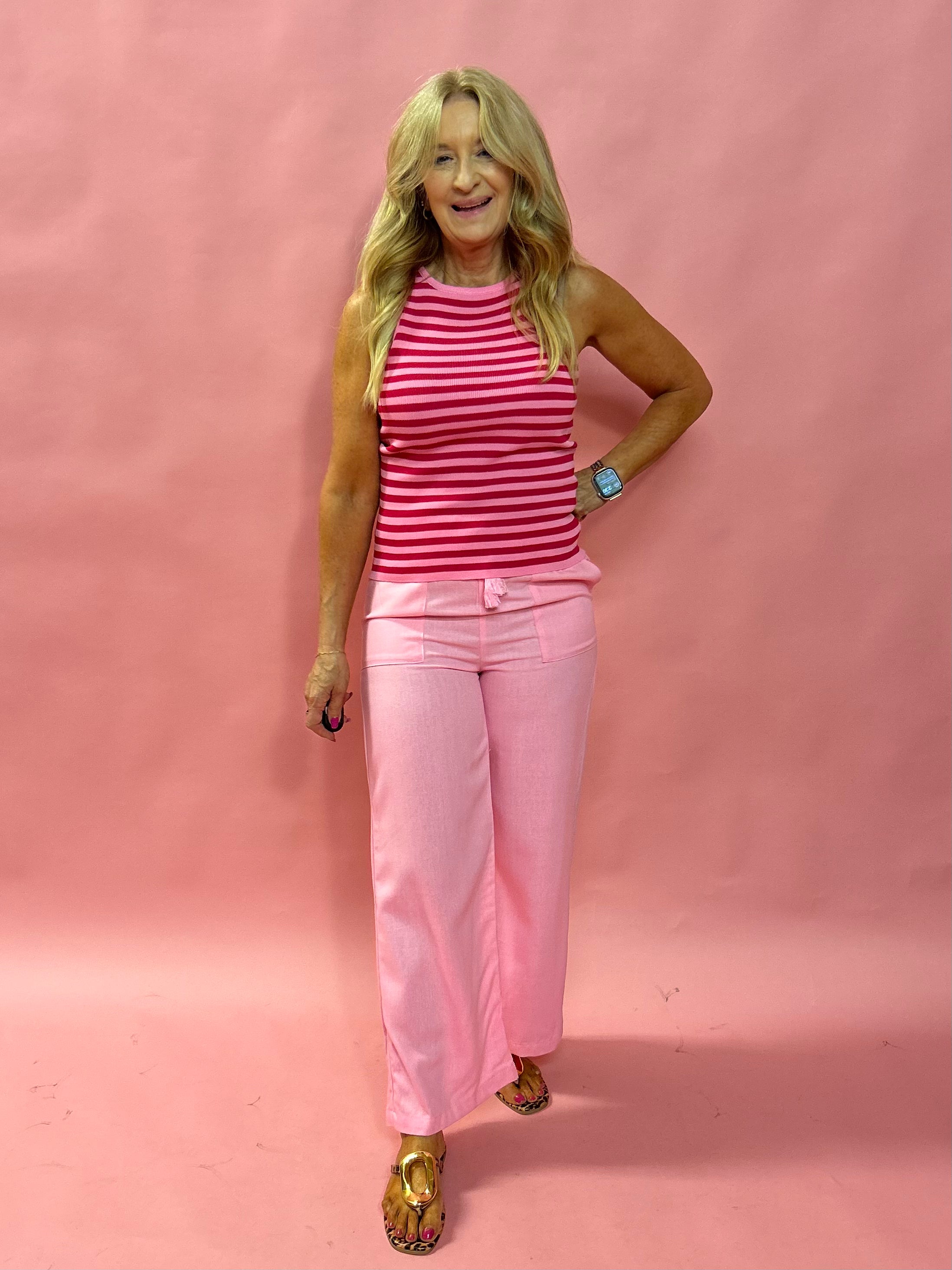 Stripe Allure: Lightweight Sweater Tank