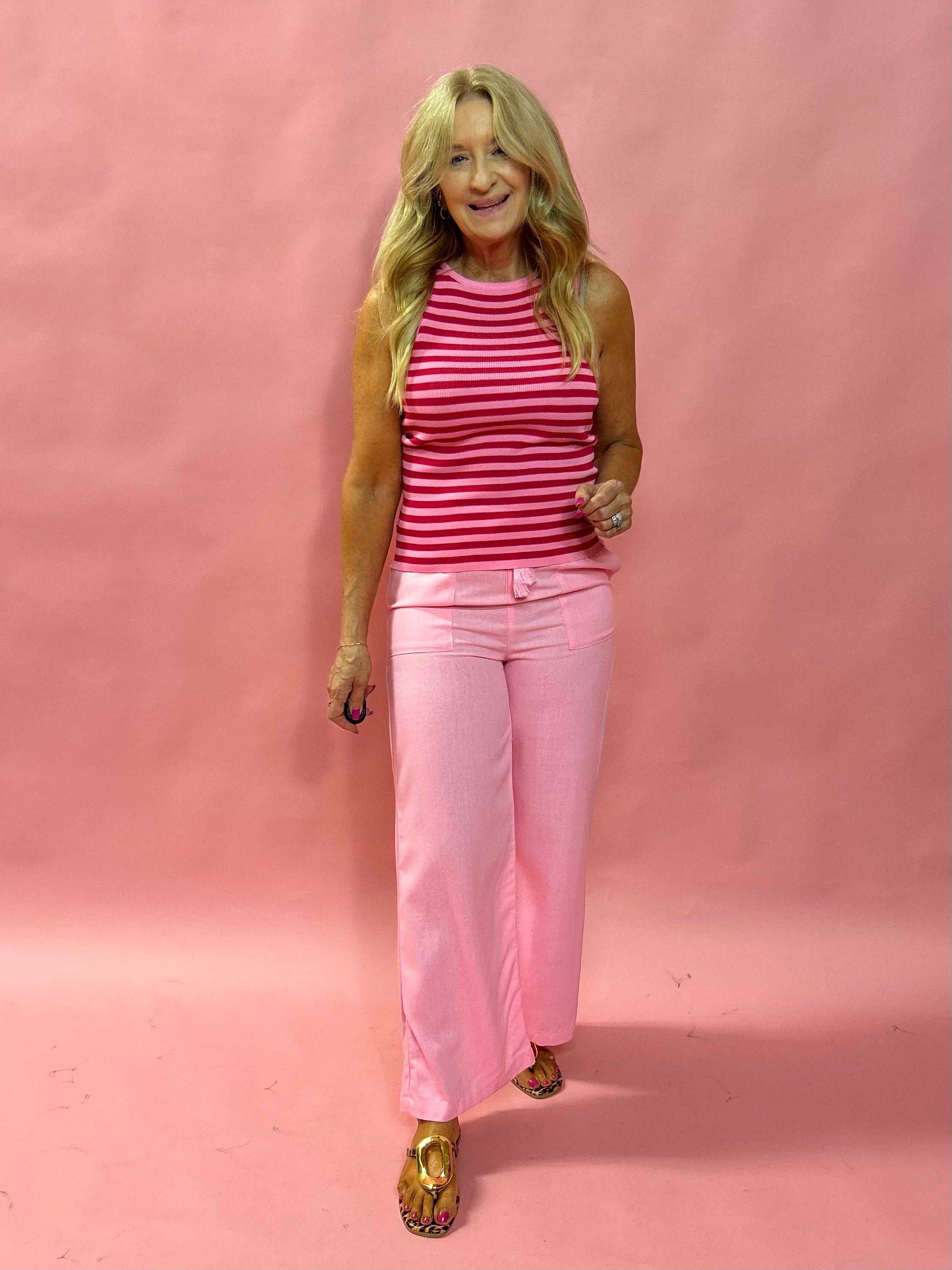 Stripe Allure: Lightweight Sweater Tank