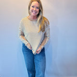 Striped Harmony Patchwork Blouse in Khaki