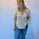 Striped Harmony Patchwork Blouse in Khaki