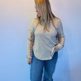 Striped Harmony Patchwork Blouse in Khaki