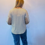 Striped Harmony Patchwork Blouse in Khaki