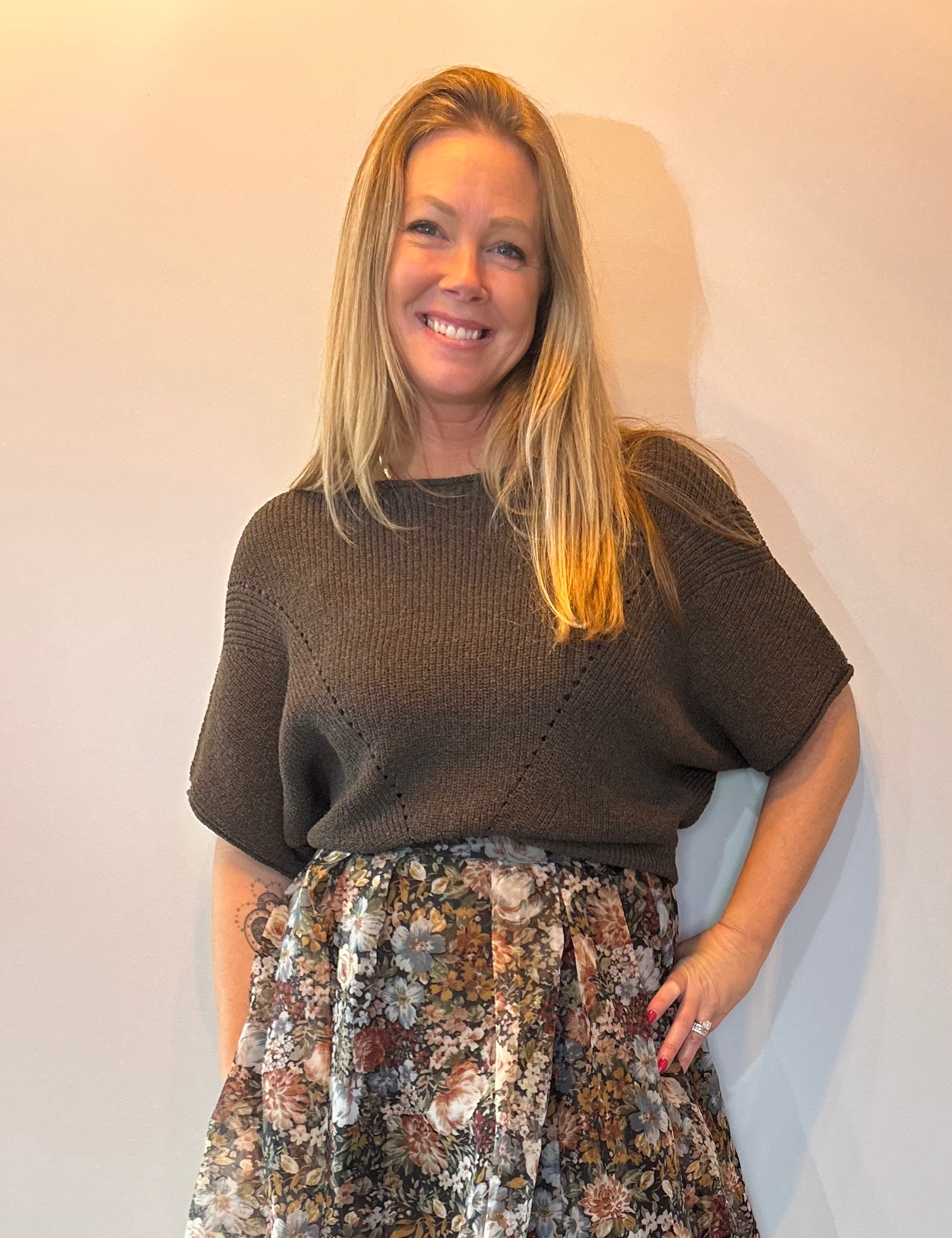 Sunday Stroll Pointelle Knit Sweater