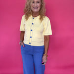 Sunlit Stitch Short Sleeve Knit Jacket in Yellow - Shabby 2 Chic Boutiques