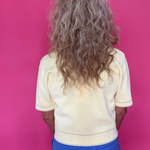 Sunlit Stitch Short Sleeve Knit Jacket in Yellow - Shabby 2 Chic Boutiques