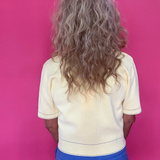 Sunlit Stitch Short Sleeve Knit Jacket in Yellow - Shabby 2 Chic Boutiques
