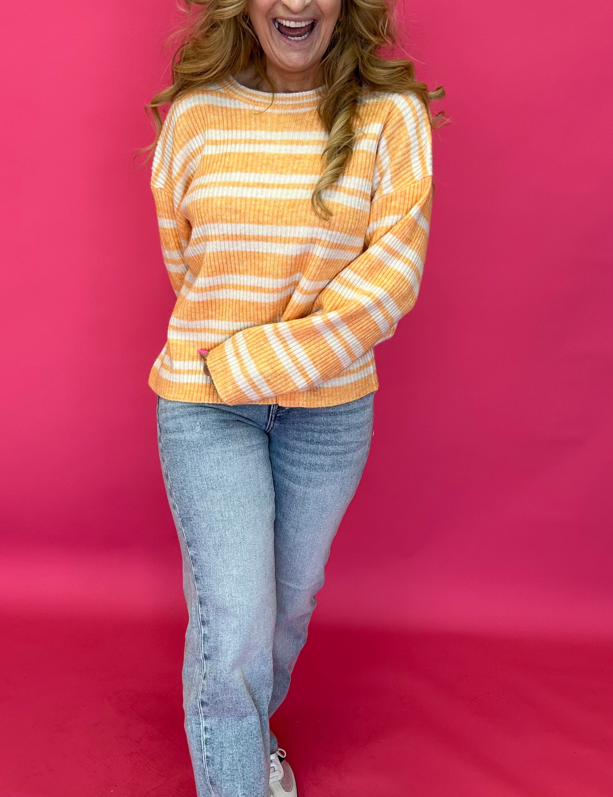 Sunny Side Soft-Touch Multi-Striped Sweater - Shabby 2 Chic Boutiques