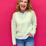 Sunny Stripe Half-Button Knit Sweater - Shabby 2 Chic Boutiques