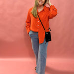 Sunset Breeze Oversized Button-Up Shirt – Poppy