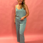 Sunset Satin Pant in Sea Pine