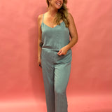 Sunset Satin Pant in Sea Pine