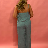 Sunset Satin Pant in Sea Pine