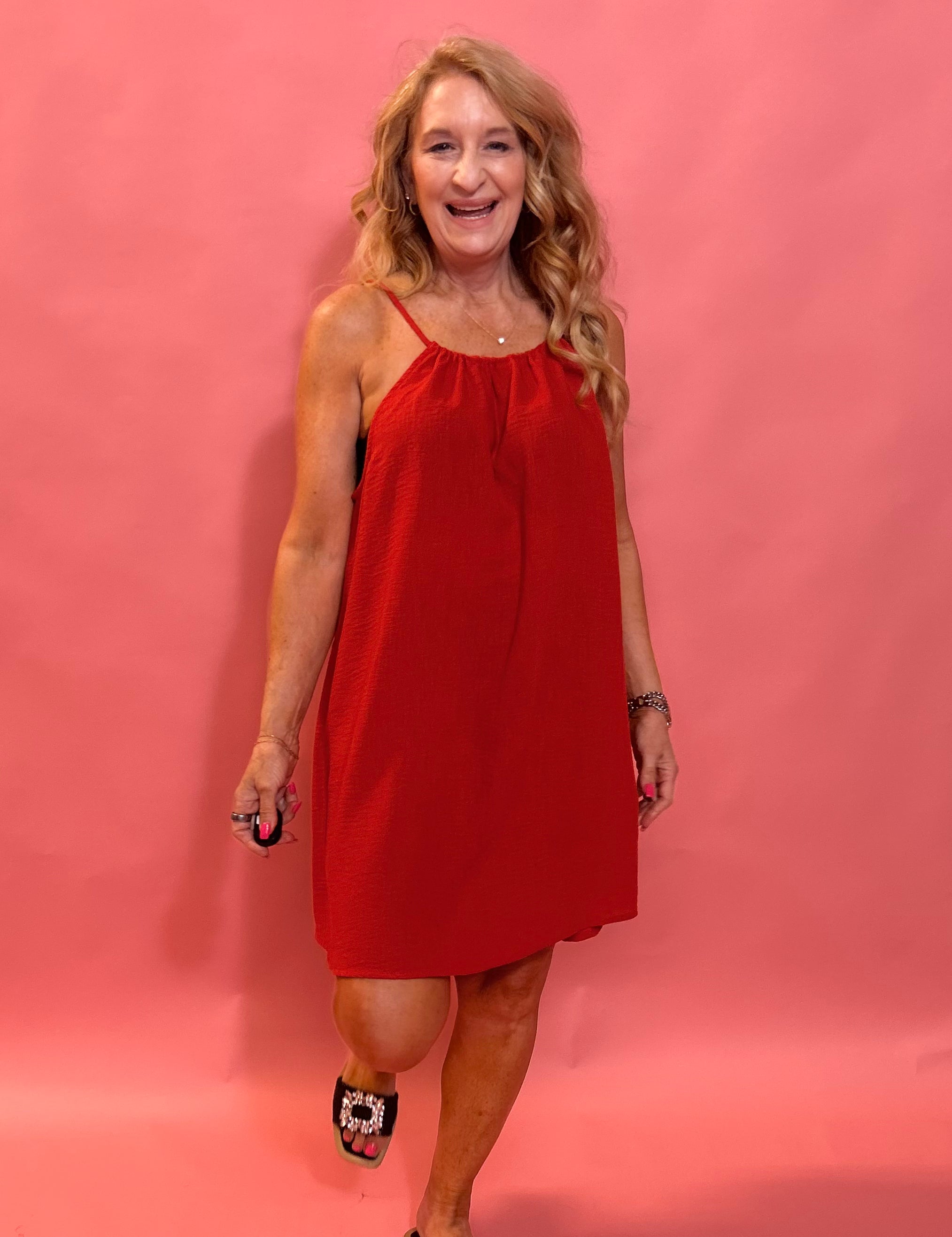 Sunshine Picnic Dress Mini Dress in Red