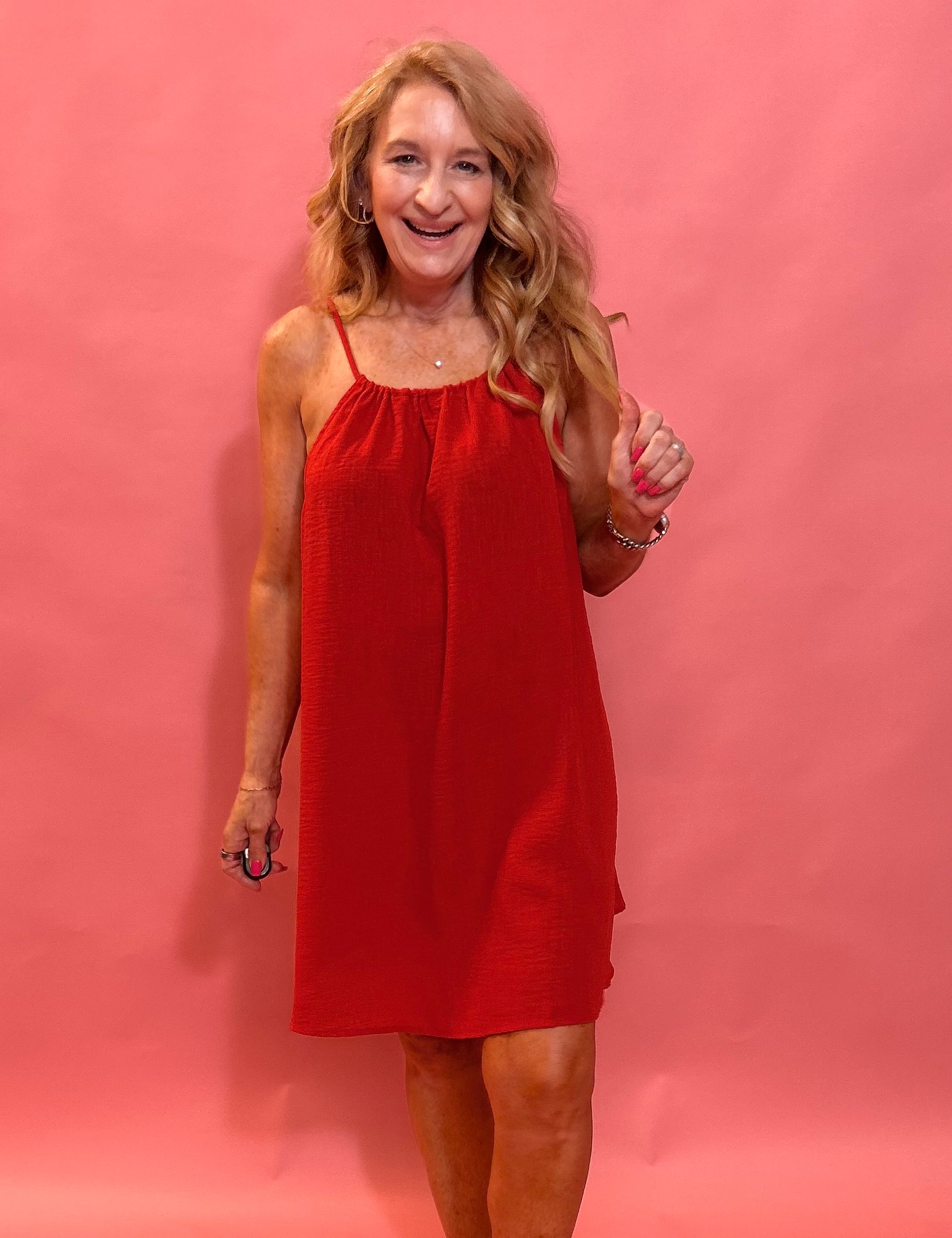 Sunshine Picnic Dress Mini Dress in Red
