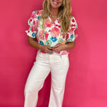 Sunshine State of Mind Tie-Front Puff Sleeve Blouse - Shabby 2 Chic Boutiques
